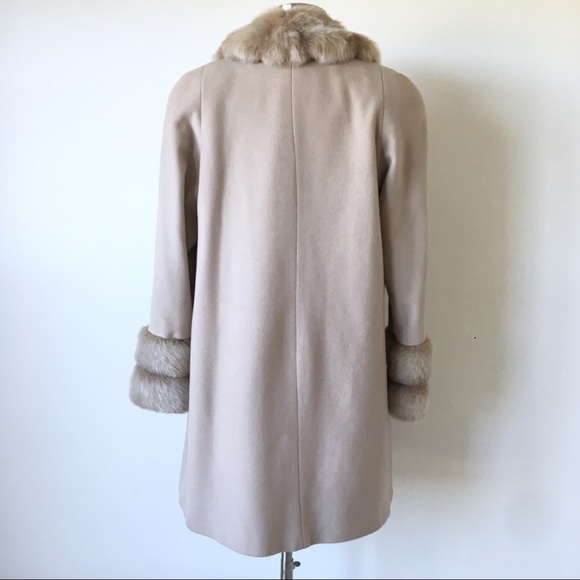 SALE Vintage Faux Fur Wool Coat - Picture 6 of 8